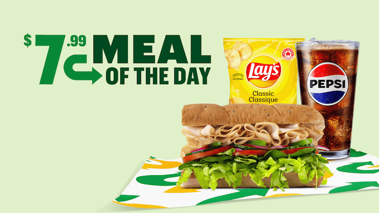 6-in Turkey, Lays Chips & Pepsi glass combo