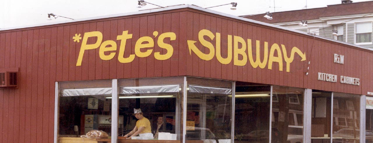 The storefront of the original Pete’s Subway 