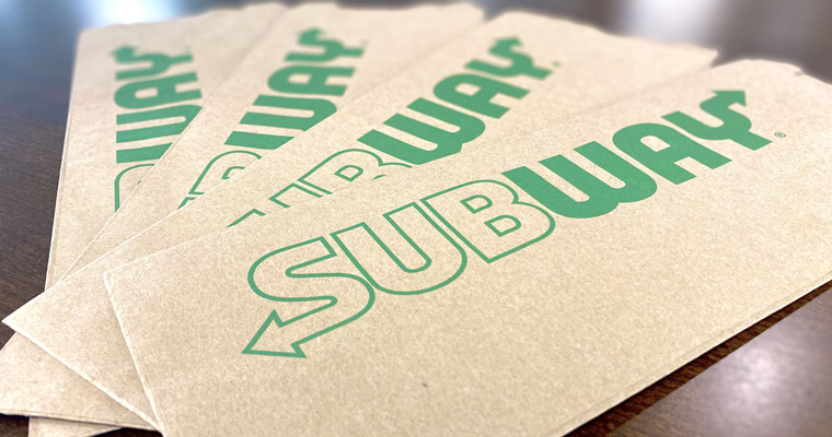 An example of Subway’s updated sustainable packaging