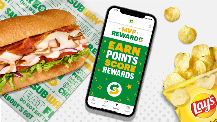 A sub, Lay’s Potato Chips and a phone. Join MVP Rewards. Earn points. Score rewards.