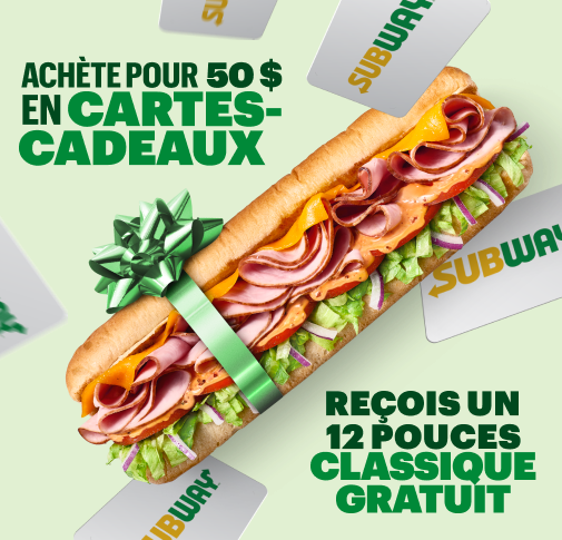 50 $ en cartes = 12 po GRATUIT