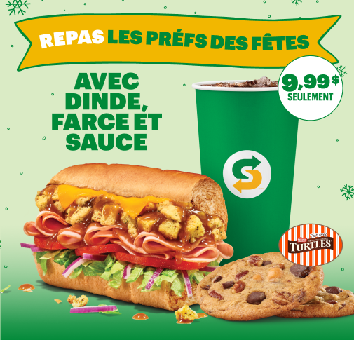 Sandwich festif + 2 biscuits + boisson